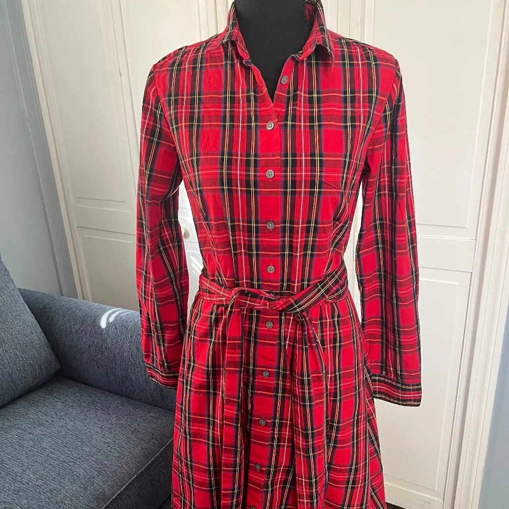 J CREW Red Tartan Plaid Dress - Picture 1 of 8